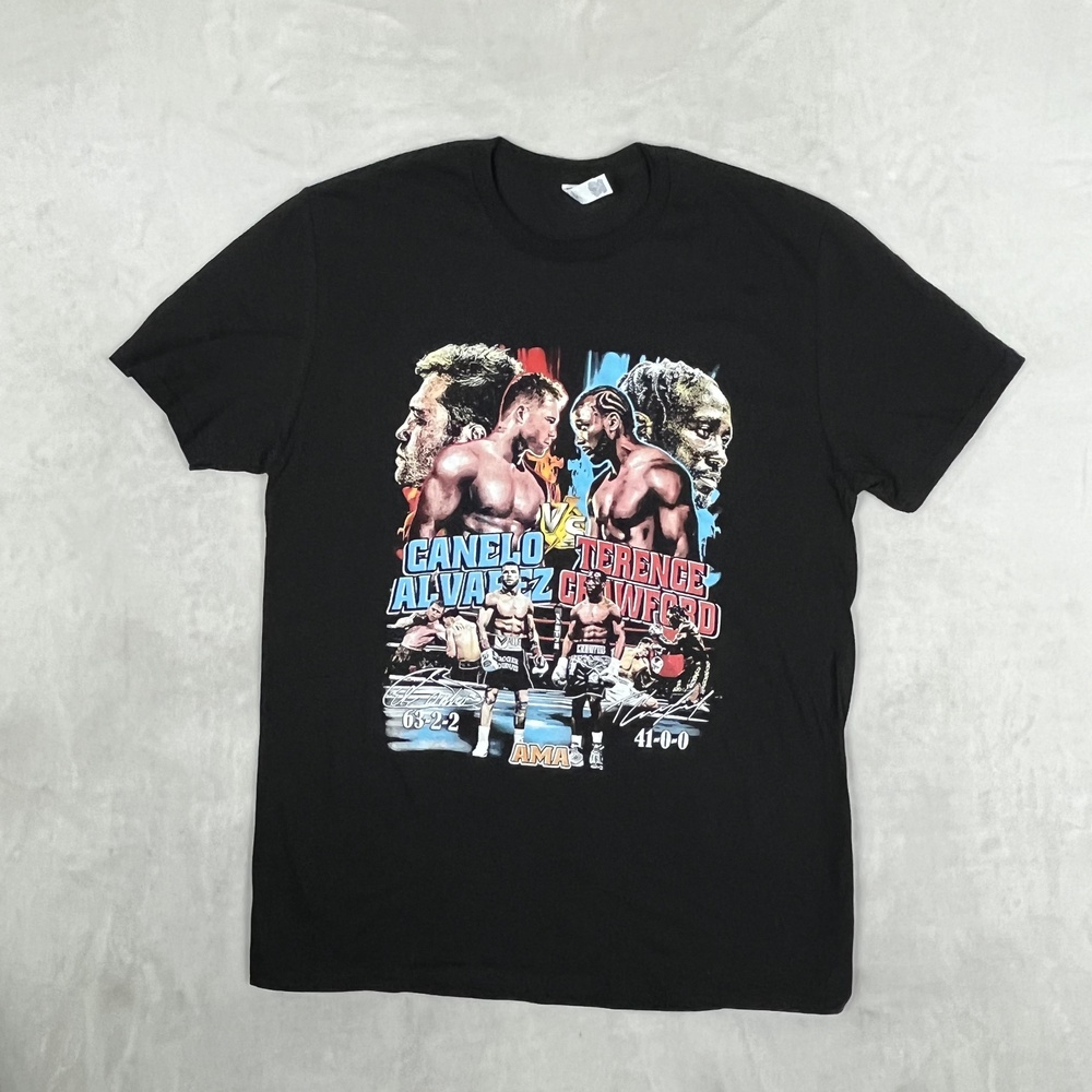 Canelo Vs Crawford Boxing Fight T-Shirt Mens Large Black Graphic Tee